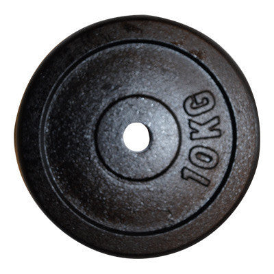 Vægtskive i jern - 10 kg. 30 mm 